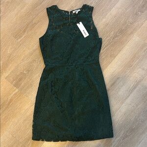 BB Dakota Dark Green Lace Mini Dress